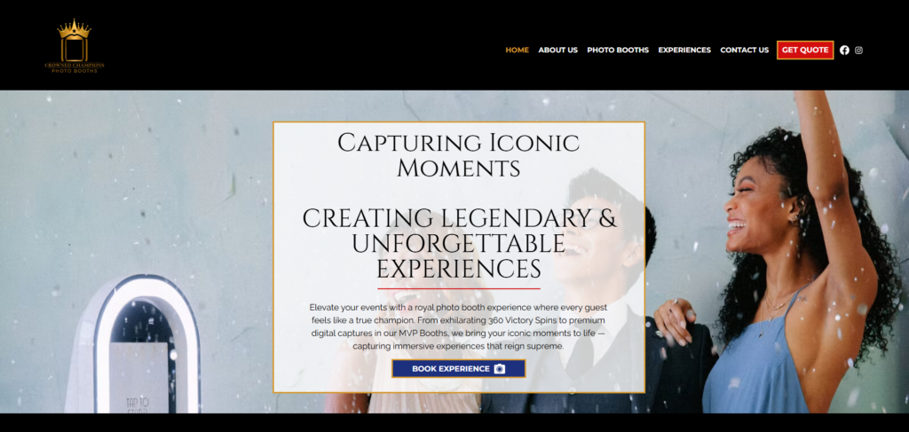 Crowned Champions Photobooths Website